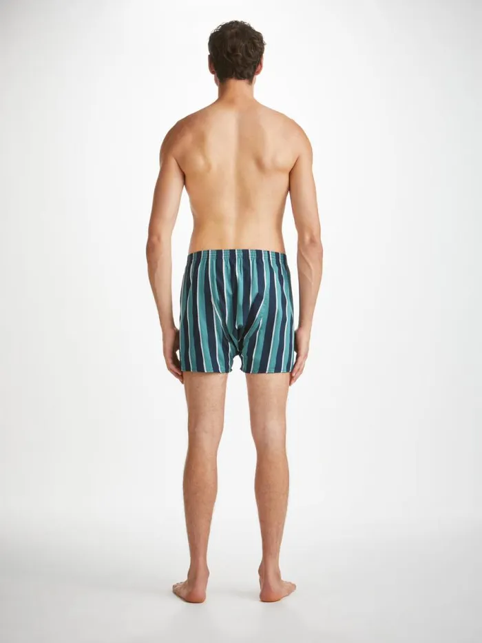 Derek Rose Classic Fit Boxer Shorts Men Classic Fit Boxers Royal 221 Cotton Teal