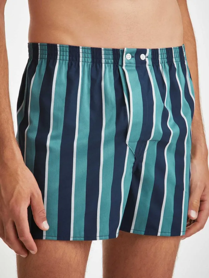 Derek Rose Classic Fit Boxer Shorts Men Classic Fit Boxers Royal 221 Cotton Teal