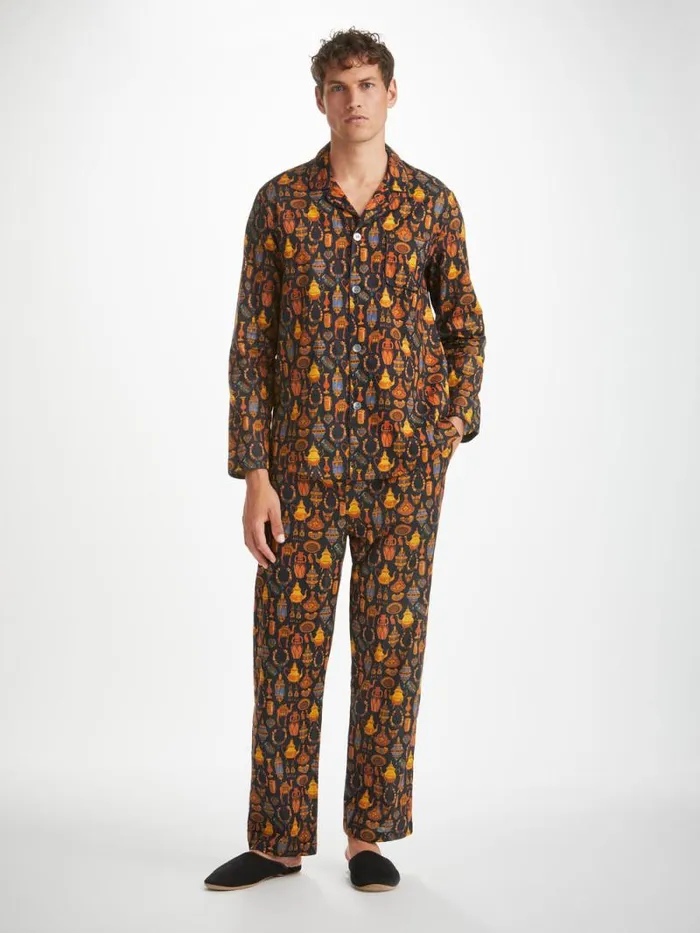 Derek Rose Classic Fit Pajamas Men Classic Fit Pajamas Ledbury 71 Cotton Batiste Navy