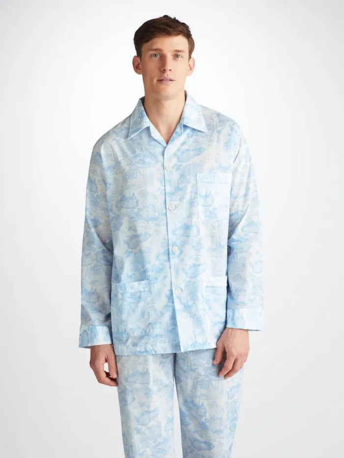 Derek Rose Cotton Pajamas Men Classic Fit Pajamas Ledbury 77 Cotton Batiste White