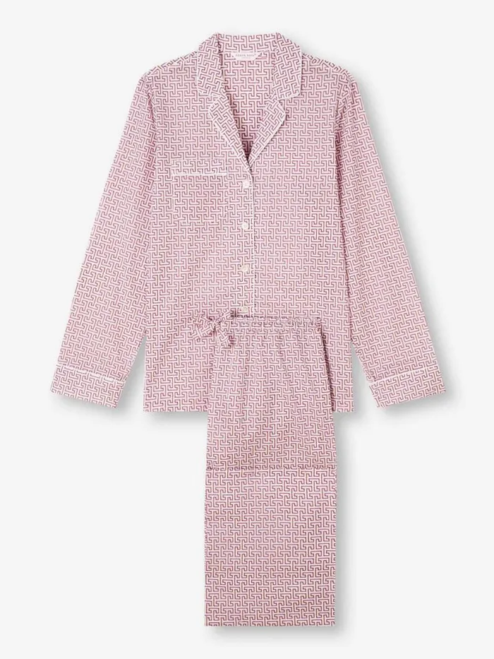 Derek Rose Cotton Pajamas Women Pajamas Ledbury 72 Cotton Batiste White