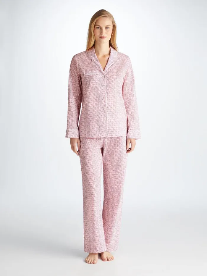 Derek Rose Cotton Pajamas Women Pajamas Ledbury 72 Cotton Batiste White