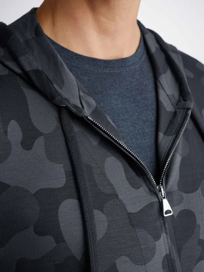 Derek Rose Hooded Tops Men Hoodie London 11 Micro Modal Black