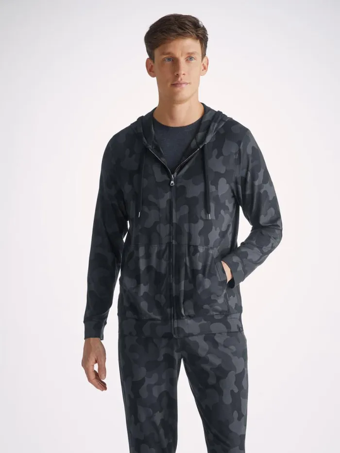 Derek Rose Hooded Tops Men Hoodie London 11 Micro Modal Black