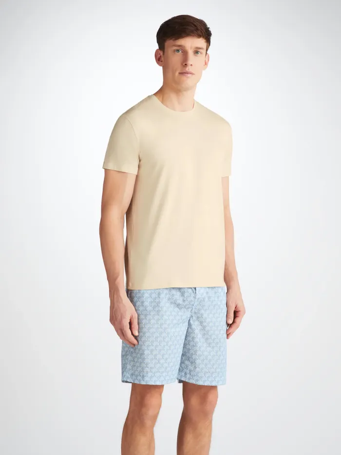 Derek Rose Lounge Shorts Men Lounge Shorts Ledbury 72 Cotton Batiste Blue