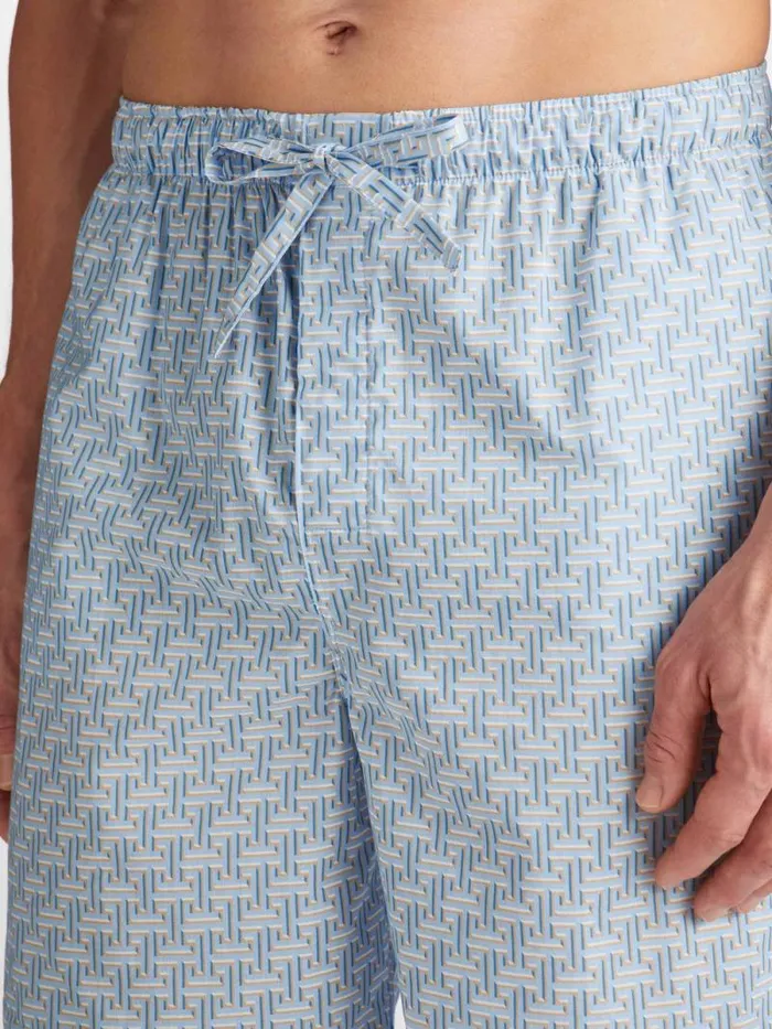 Derek Rose Lounge Shorts Men Lounge Shorts Ledbury 72 Cotton Batiste Blue