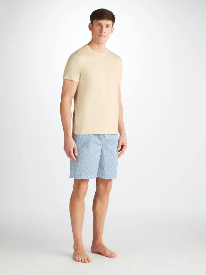 Derek Rose Lounge Shorts Men Lounge Shorts Ledbury 72 Cotton Batiste Blue