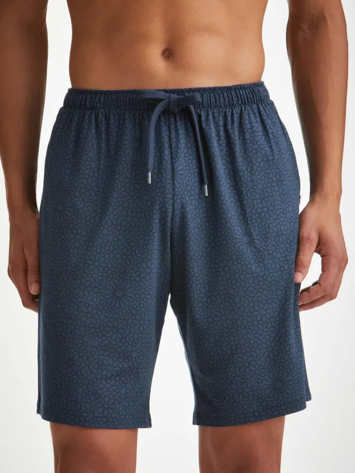 Derek Rose Lounge Shorts Men Lounge Shorts London 12 Micro Modal Navy