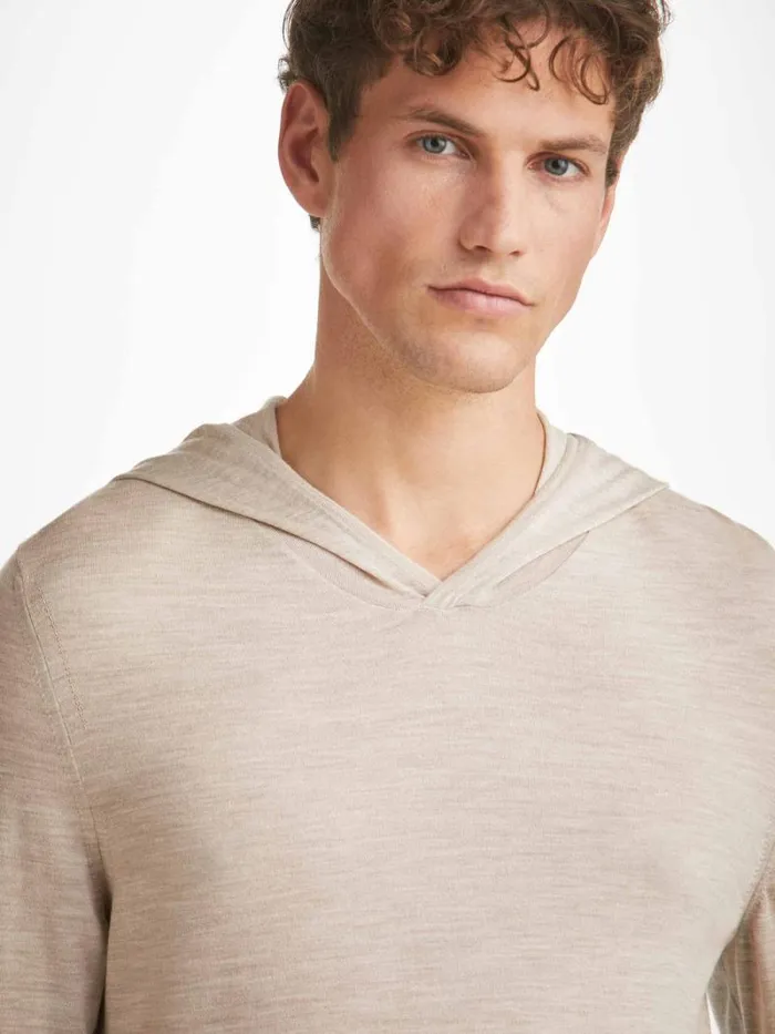 Derek Rose Merino Sweaters and Hoodies Men Hoodie Orson Merino Wool Oat