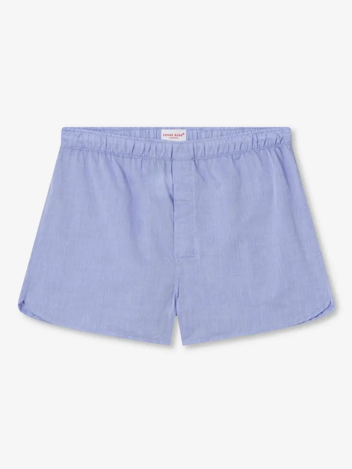 Derek Rose Modern Fit Boxer Shorts Men Modern Fit Boxers Amalfi Cotton Batiste Blue