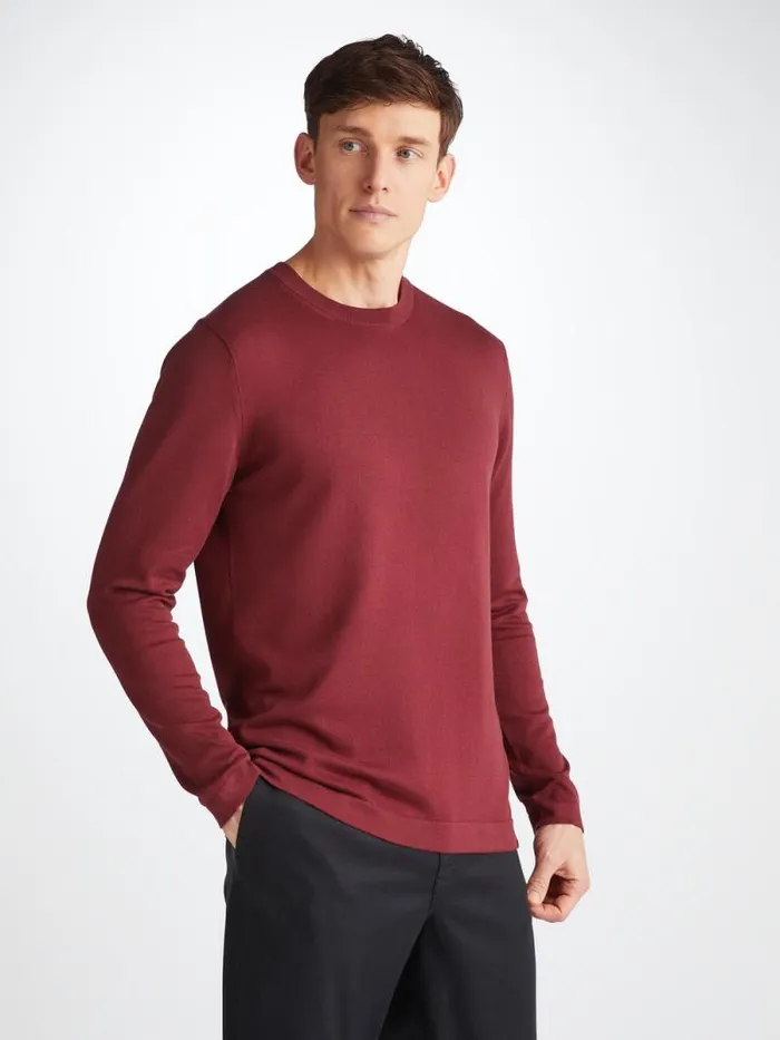 Derek Rose Sea Island Cotton Sweaters Men Sweater Jacob Sea Island Cotton Burgundy Derek Rose Sea Island Cotton Sweaters Men Sweater Jacob Sea Island Cotton Burgundy