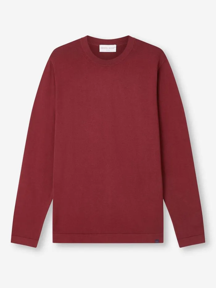 Derek Rose Sea Island Cotton Sweaters Men Sweater Jacob Sea Island Cotton Burgundy