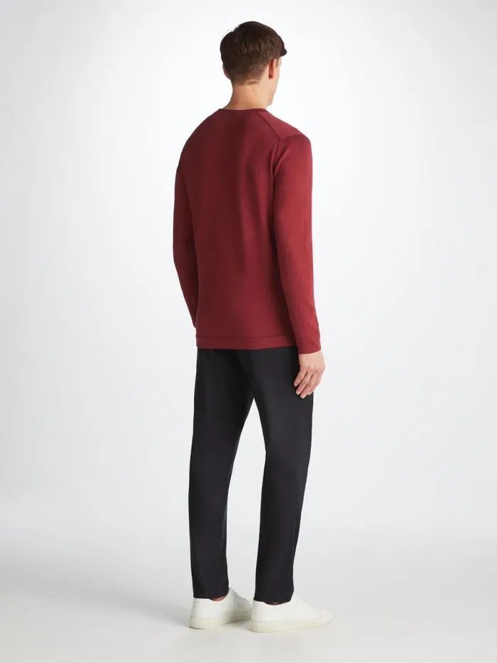 Derek Rose Sea Island Cotton Sweaters Men Sweater Jacob Sea Island Cotton Burgundy