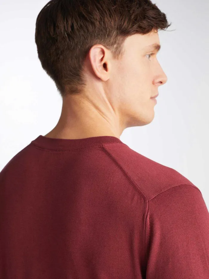 Derek Rose Sea Island Cotton Sweaters Men Sweater Jacob Sea Island Cotton Burgundy