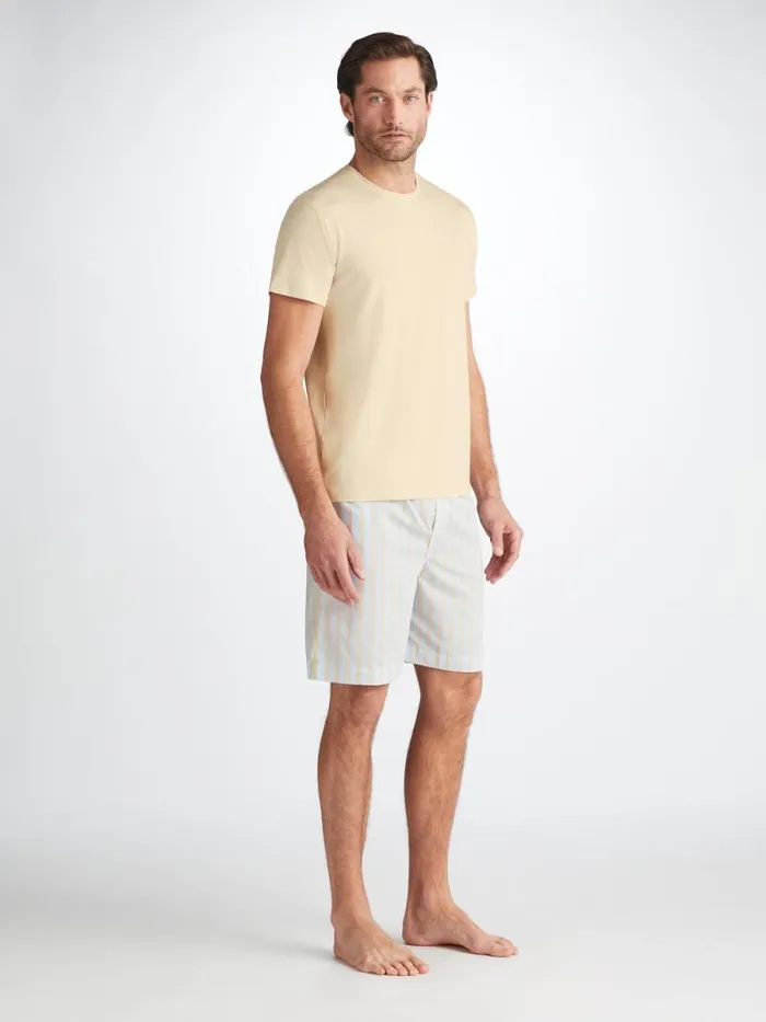 Derek Rose Short Sleeve TShirts Men TShirt Basel Micro Modal Stretch Ecru