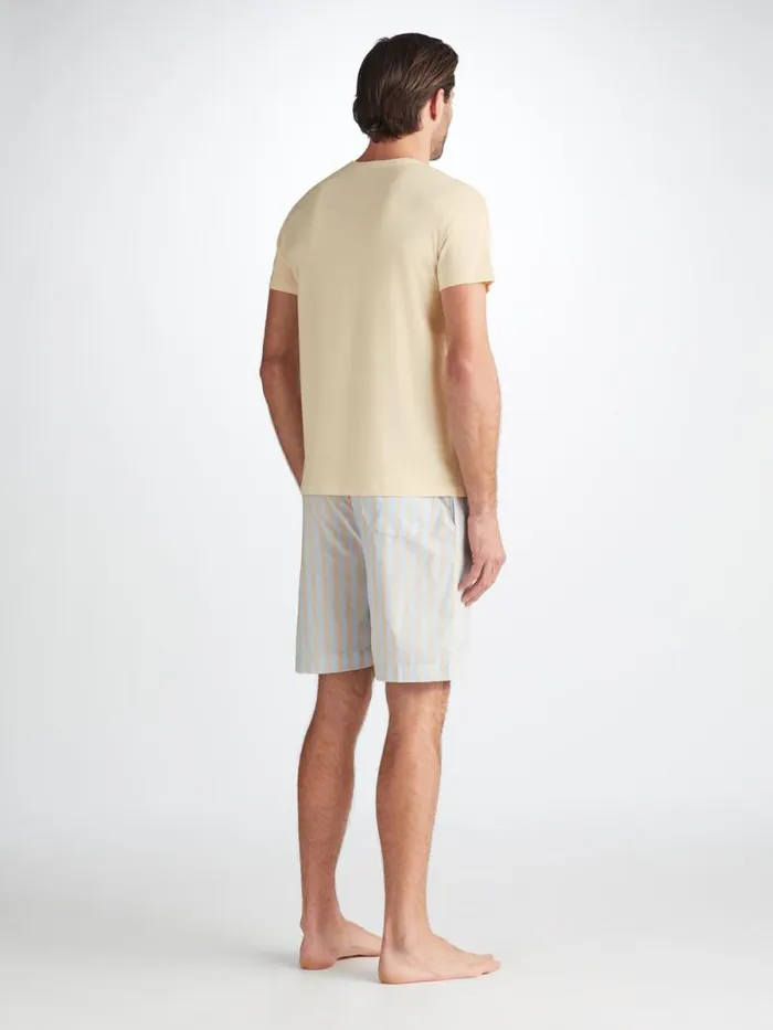 Derek Rose Short Sleeve TShirts Men TShirt Basel Micro Modal Stretch Ecru