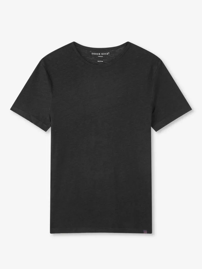 Derek Rose Short Sleeve TShirts Men TShirt Jordan Linen Black