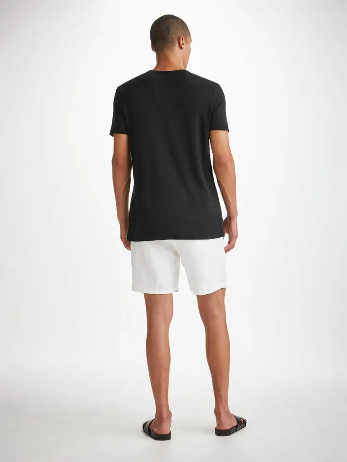 Derek Rose Short Sleeve TShirts Men TShirt Jordan Linen Black