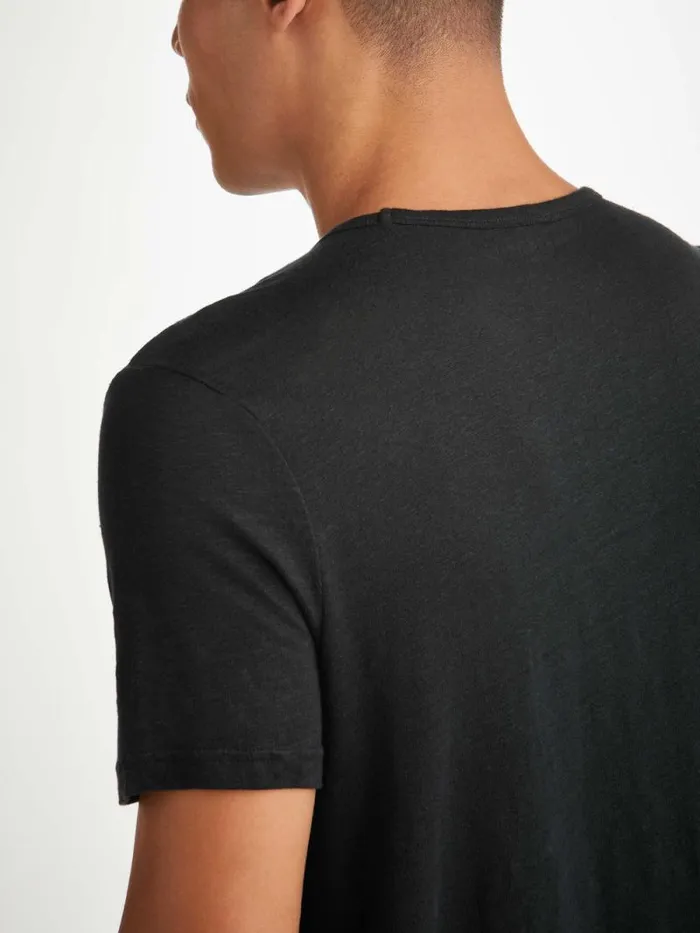 Derek Rose Short Sleeve TShirts Men TShirt Jordan Linen Black