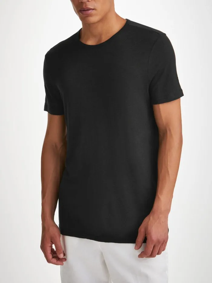 Derek Rose Short Sleeve TShirts Men TShirt Jordan Linen Black