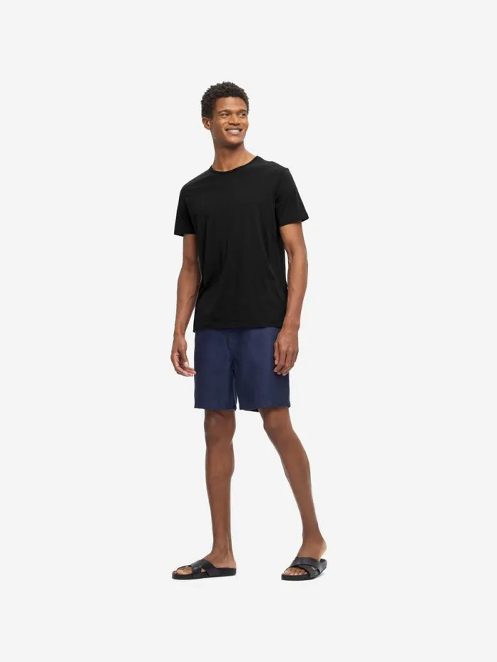 Derek Rose Short Sleeve TShirts Men TShirt Riley Pima Cotton Black