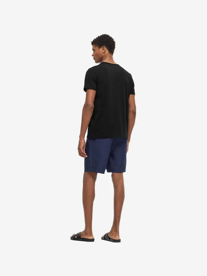 Derek Rose Short Sleeve TShirts Men TShirt Riley Pima Cotton Black
