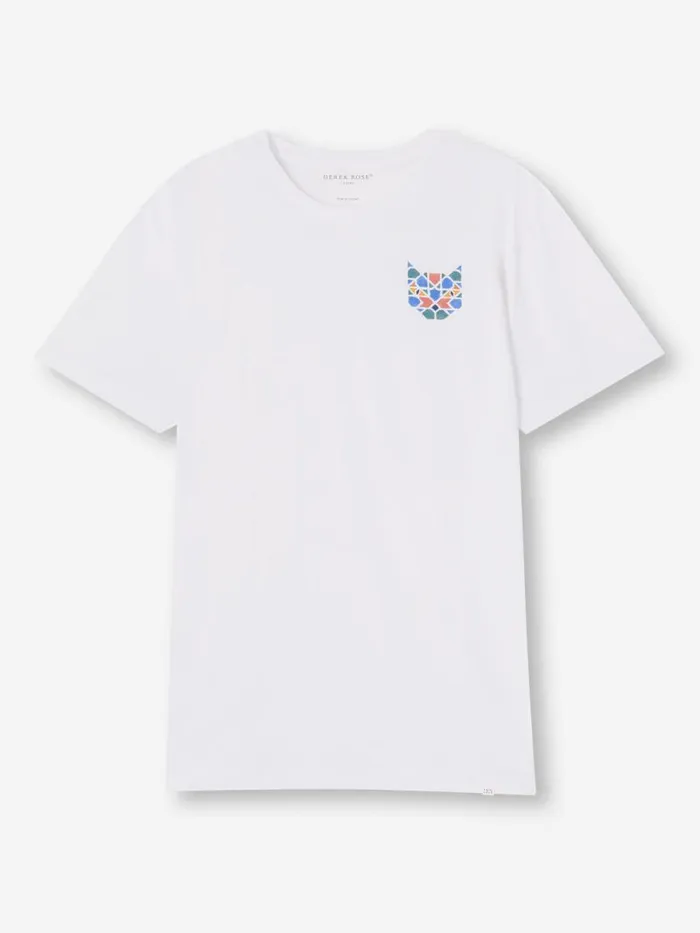 Derek Rose Short Sleeve TShirts Men TShirt Ripley 17 Pima Cotton White