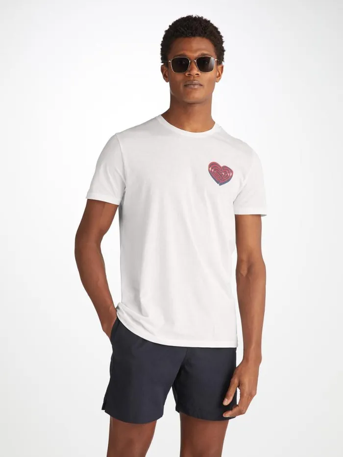 Derek Rose Short Sleeve TShirts Men TShirt Ripley 21 Pima Cotton White