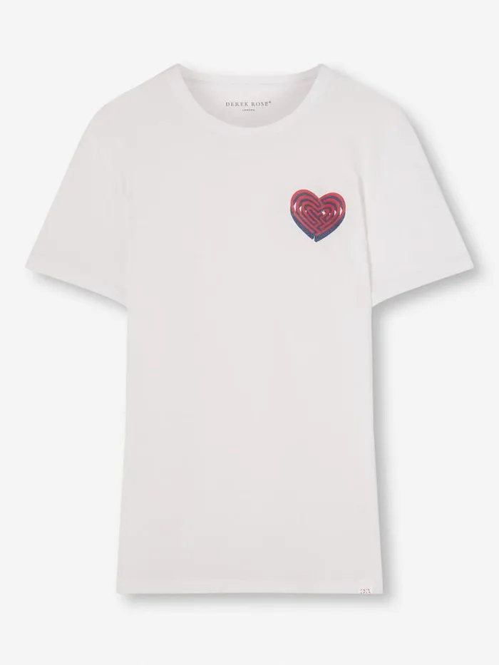 Derek Rose Short Sleeve TShirts Men TShirt Ripley 21 Pima Cotton White