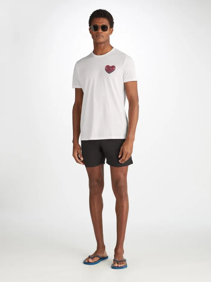 Derek Rose Short Sleeve TShirts Men TShirt Ripley 21 Pima Cotton White