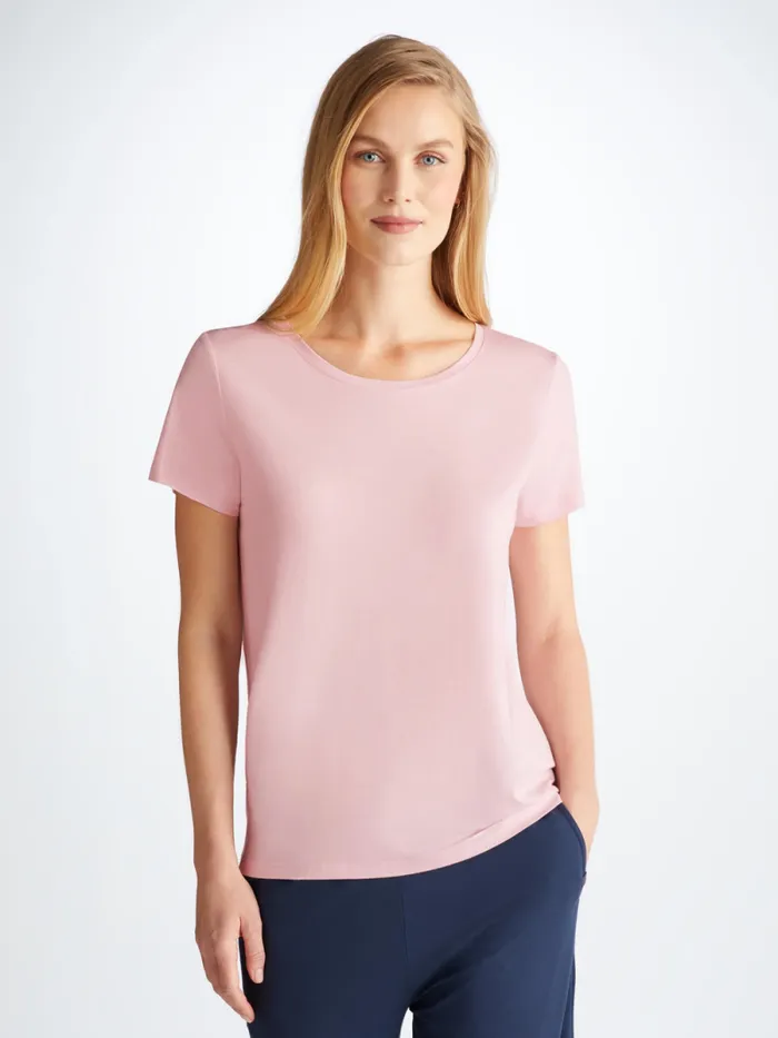 Derek Rose Short Sleeve TShirts Women TShirt Lara Micro Modal Stretch Pink