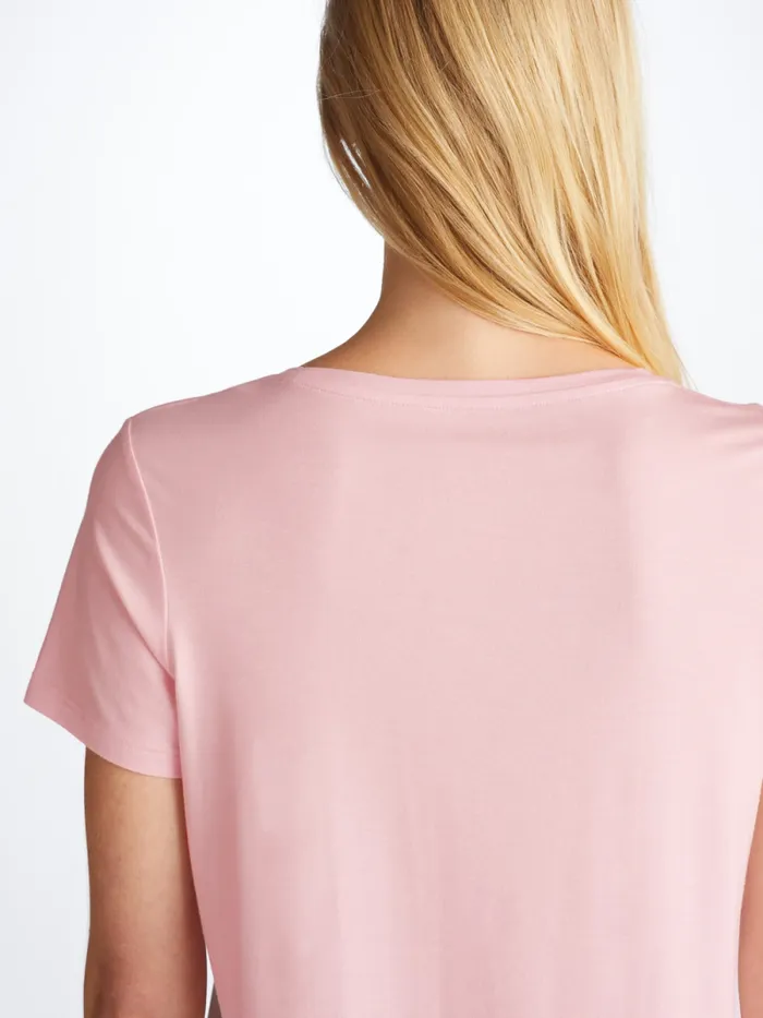 Derek Rose Short Sleeve TShirts Women TShirt Lara Micro Modal Stretch Pink