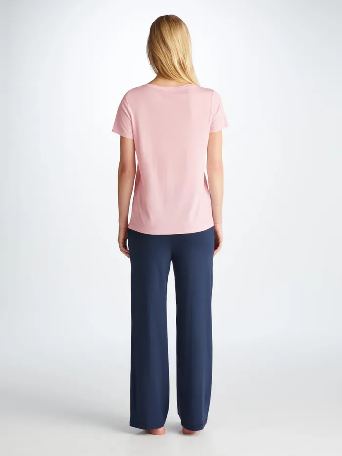 Derek Rose Short Sleeve TShirts Women TShirt Lara Micro Modal Stretch Pink