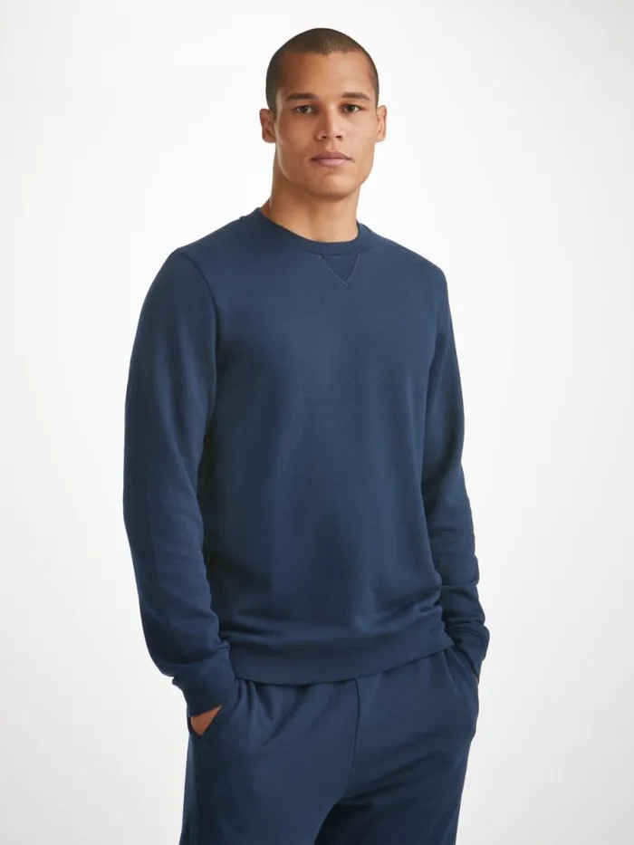 Derek Rose Sweatshirts Men Sweatshirt Quinn Cotton Modal Navy