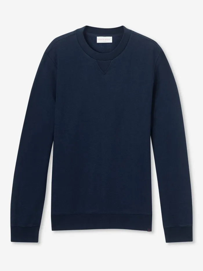 Derek Rose Sweatshirts Men Sweatshirt Quinn Cotton Modal Navy
