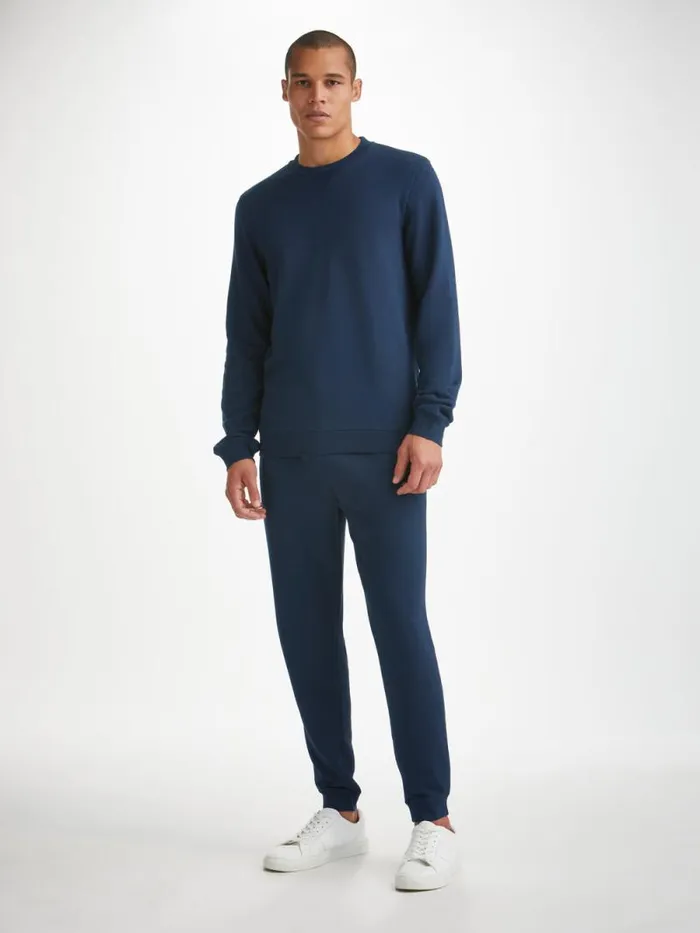 Derek Rose Sweatshirts Men Sweatshirt Quinn Cotton Modal Navy