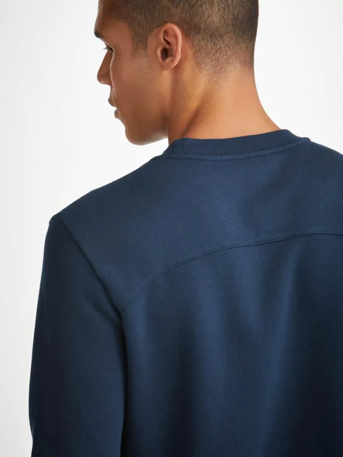 Derek Rose Sweatshirts Men Sweatshirt Quinn Cotton Modal Navy