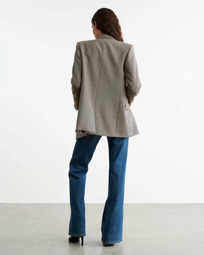DIANE BLAZER Brown Houndstooth Women Nili Lotan Jackets and Blazers