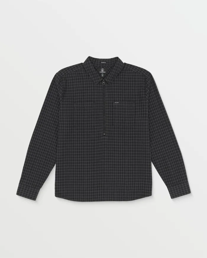 Dopestone Long Sleeve Shirt 8211 Asphalt Black Mens Volcom Shirts and Flannels