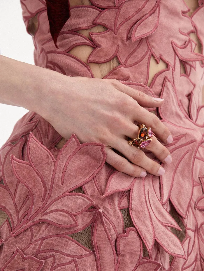 Double Pear Ring Amber Women Oscar De La Renta Rings Double Pear Ring Amber Women Oscar De La Renta Rings