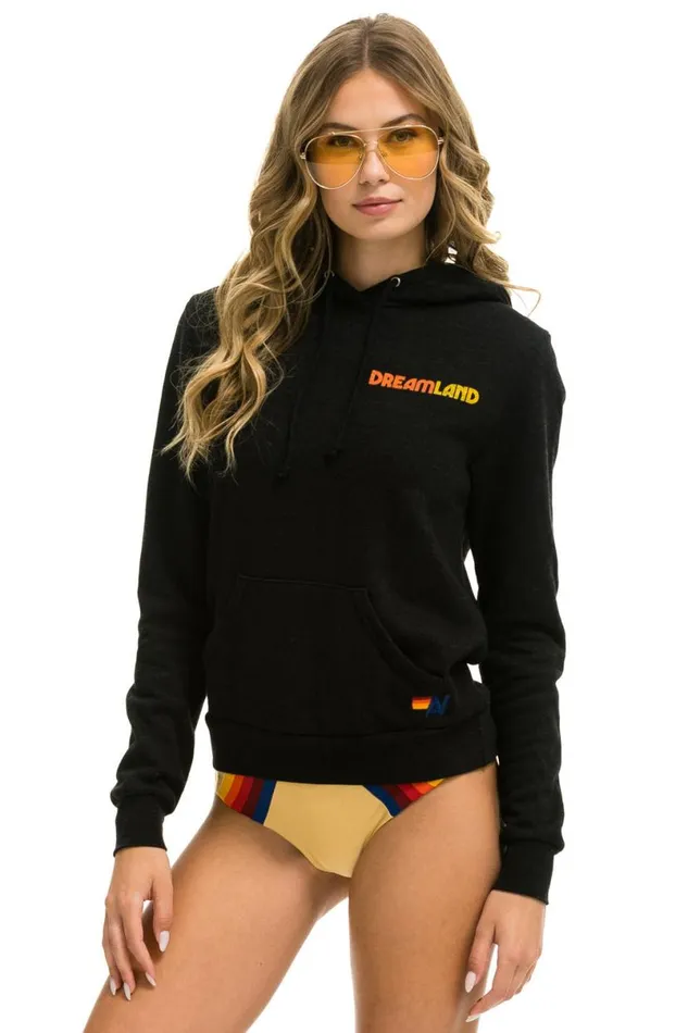 Dreamland Logo Pullover Hoodie 8211 Black WomenMen Aviator Nation Hoodies