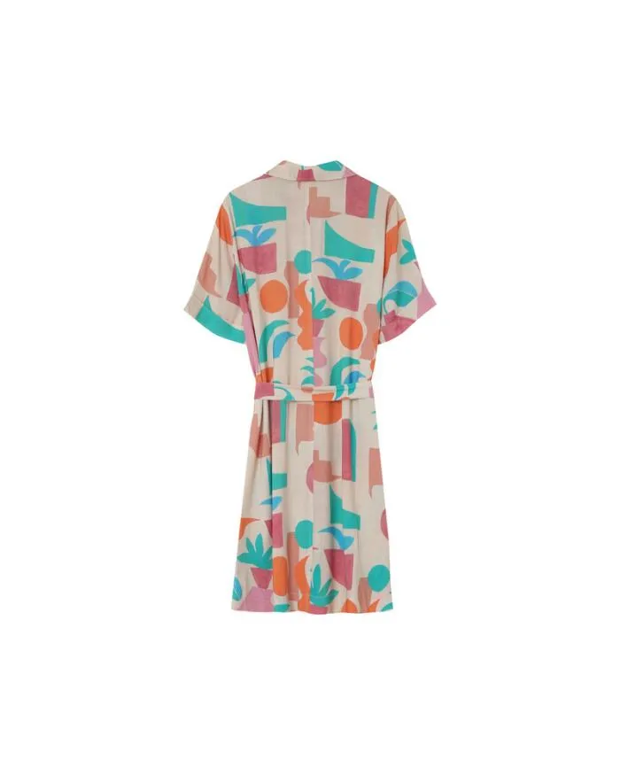 DRESS BEIGE MIRELA Shop Grace and Mila Printed Dresses