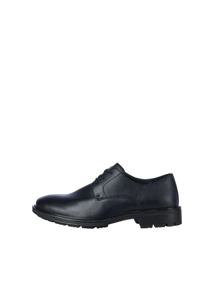 Dress Shoes JACK and JONES Mens FAUX LEATHER DRESS SHOES Black Anthracite Gift for Friend