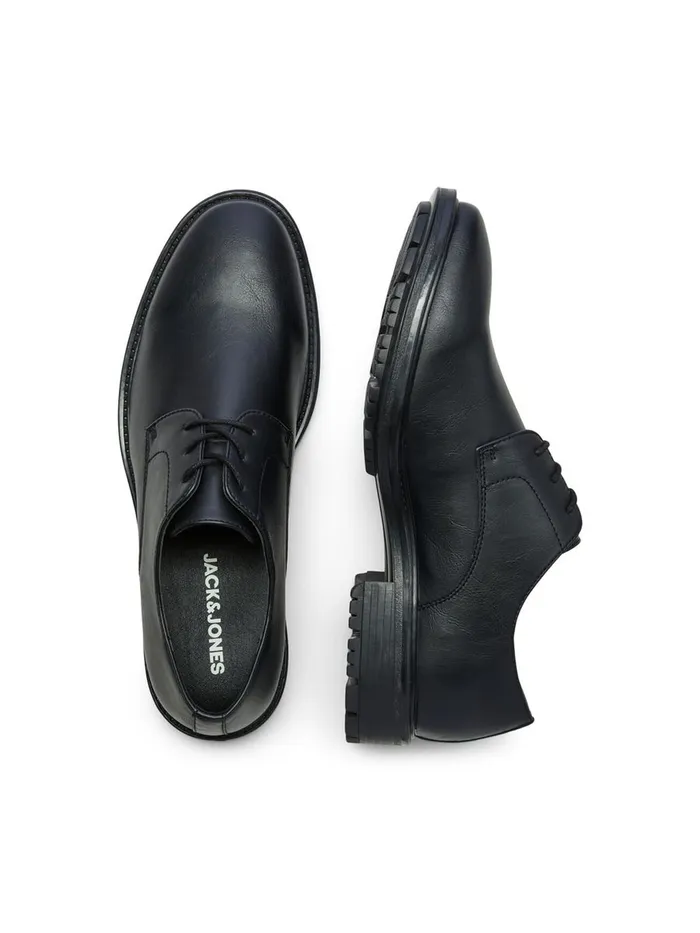 Dress Shoes JACK and JONES Mens FAUX LEATHER DRESS SHOES Black Anthracite Gift for Friend