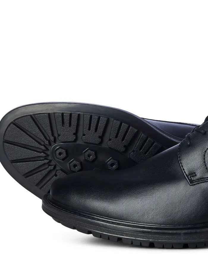 Dress Shoes JACK and JONES Mens FAUX LEATHER DRESS SHOES Black Anthracite Gift for Friend