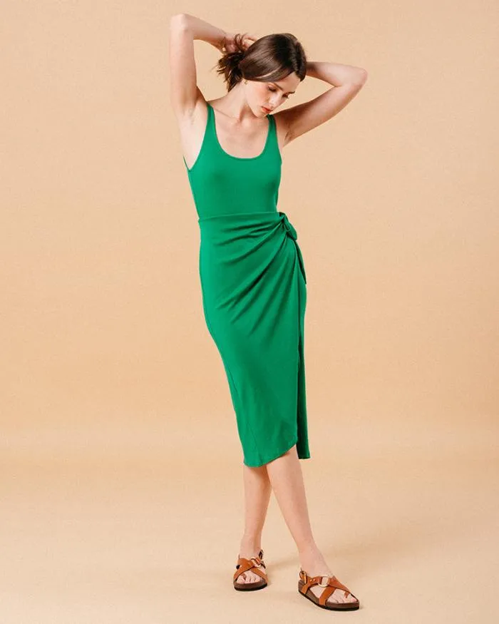 DRESS VERT MIROIR Shop Grace and Mila Plain Dresses