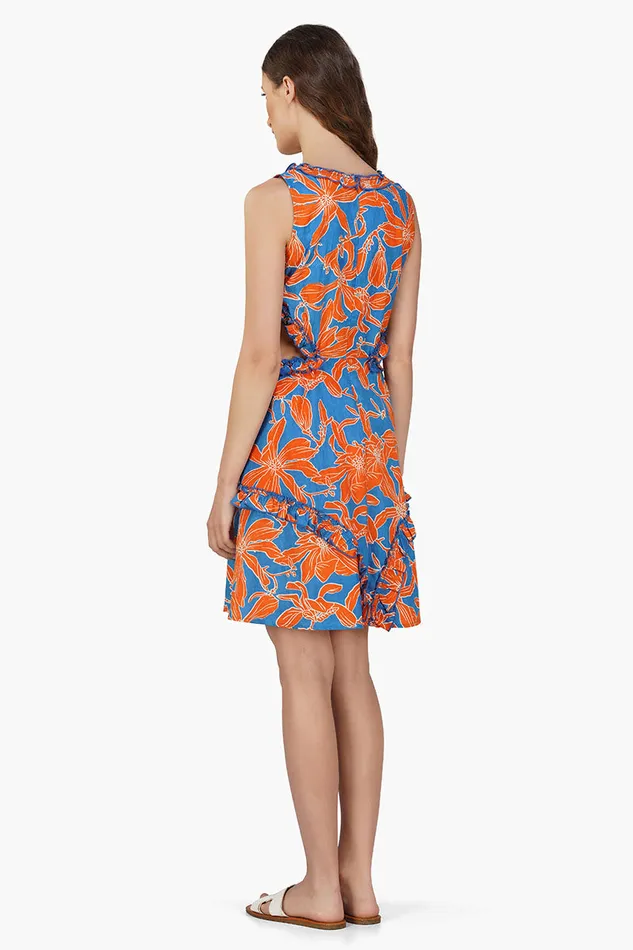 Dresses America and Beyond Women Apricot Beauty Printed Short Dress