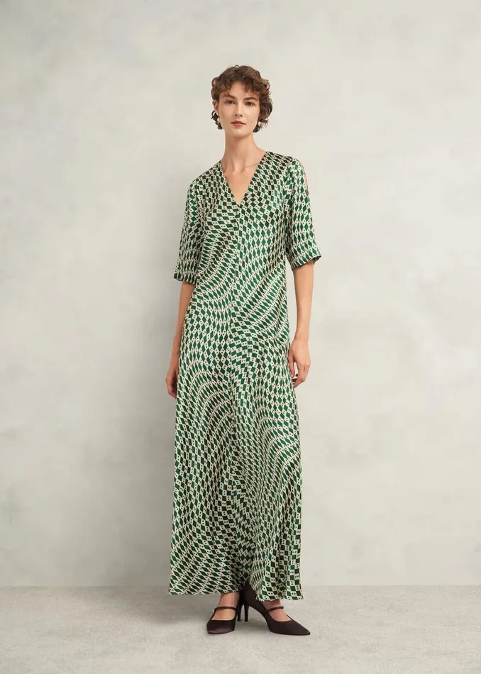 Dresses and Jumpsuits Women HOBBS Parcevall Silk Dress Green Cream