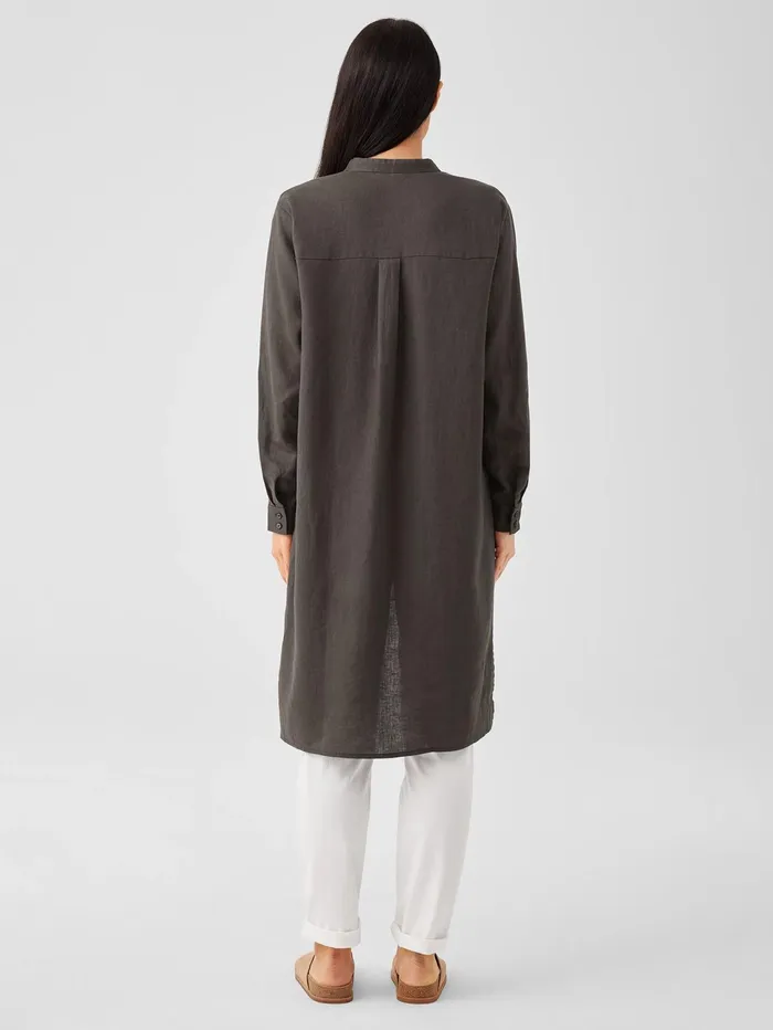 Dresses and Skirts Women Eileen Fisher Organic Linen Band Collar Shirtdress Grove