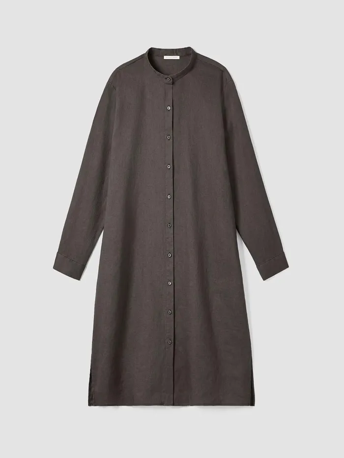 Dresses and Skirts Women Eileen Fisher Organic Linen Band Collar Shirtdress Grove
